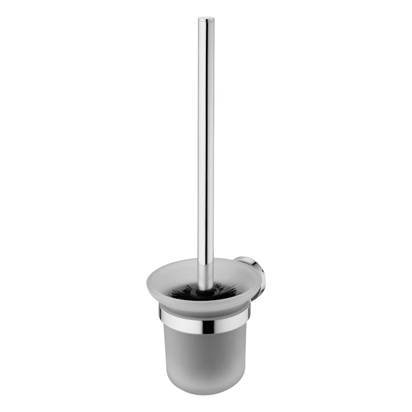 Ideal Standard Mounted toilet brush and glass holder