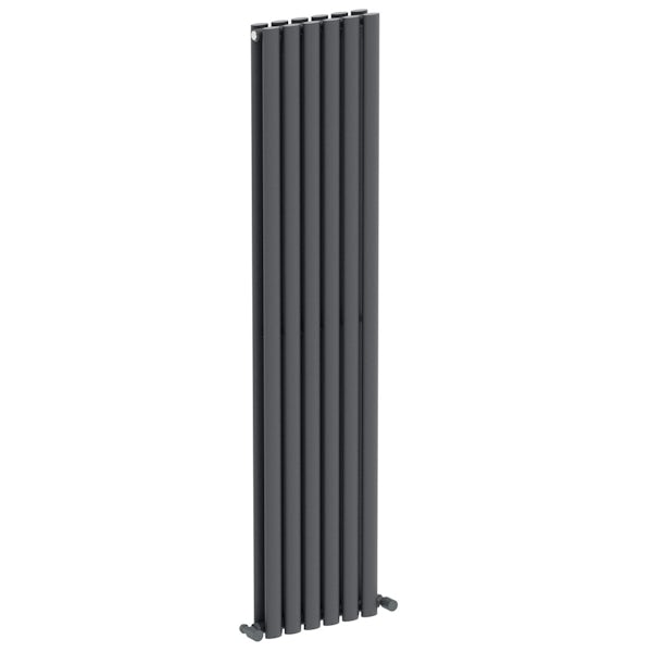 Mode Tate anthracite grey double vertical radiator
