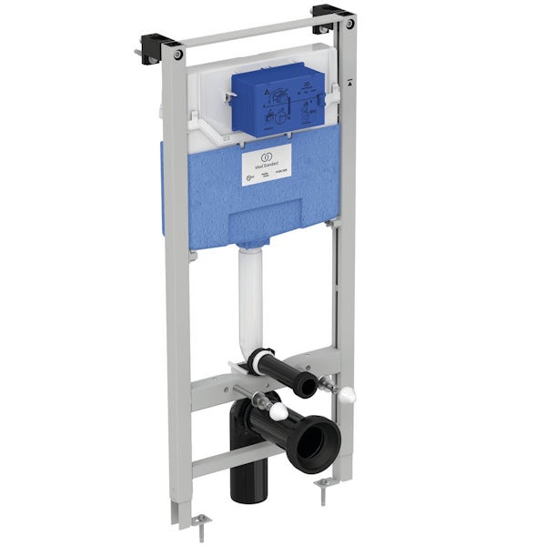Ideal Standard Prosys pneumatic wall hung frame and cistern with chrome flush plate 1150mm