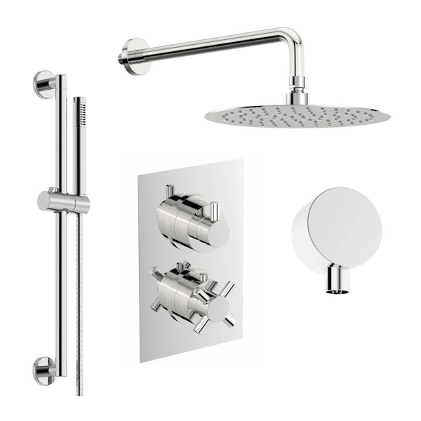 Mode Tate twin thermostatic shower with riser kit set