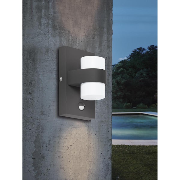 Eglo Atollari outdoor wall light IP44 in anthracite and white