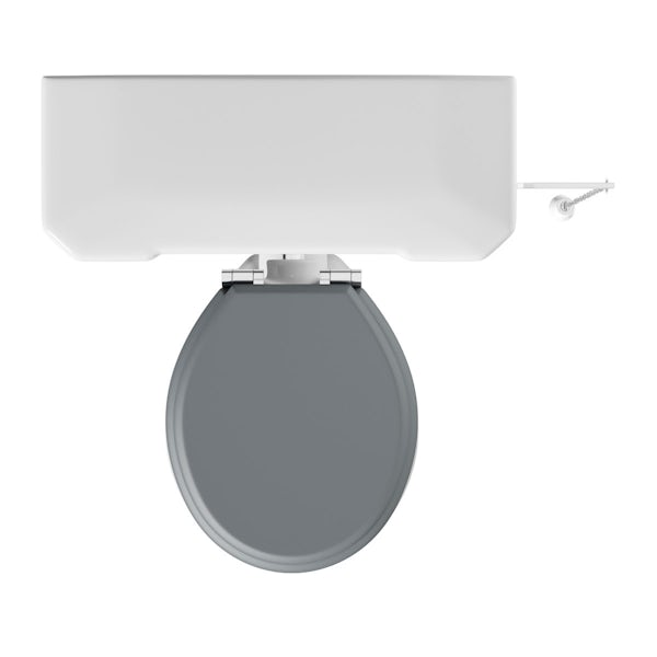 Camberley high level toilet inc grey soft close seat