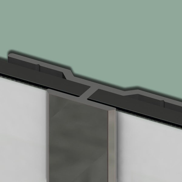 Kinewall chrome H shaped profile for mounting 2 panels together