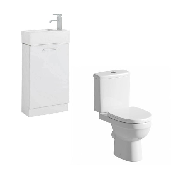 Compact White Furniture Unit with Energy Toilet
