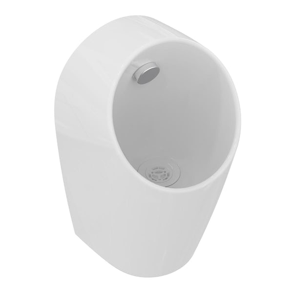 Armitage Shanks Sphero Midi urinal pack with back inlet, concealed trap and open shroud