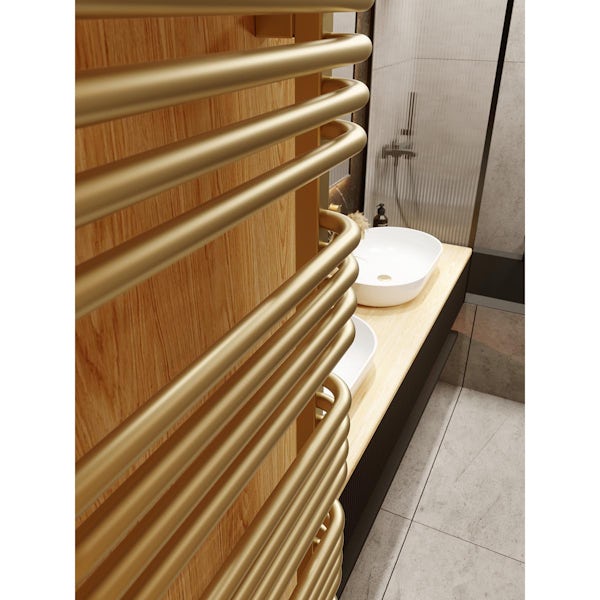 Terma Alex brass heated towel rail
