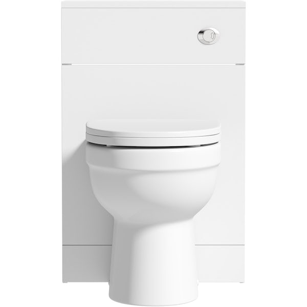 Orchard Elsdon white slimline back to wall unit and Eden toilet with soft close seat