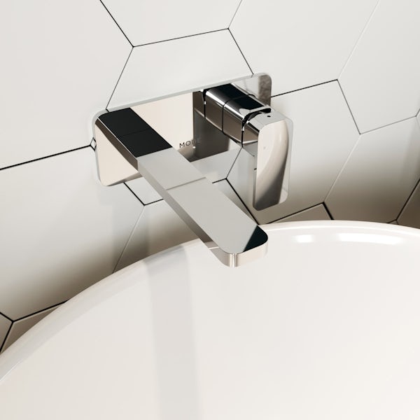 Mode Spencer square wall mounted basin mixer tap