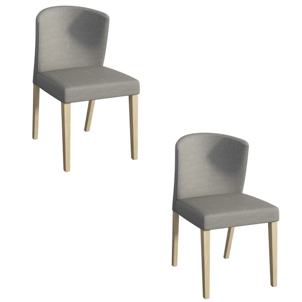 Hudson Oak and Dark Grey Pair of Dining Chairs