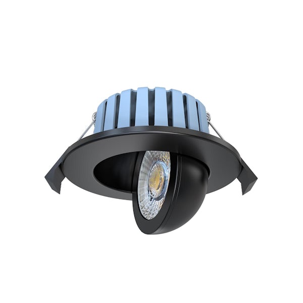 Forum Eden IP65 tiltable fire rated adjustable bathroom LED downlight in black