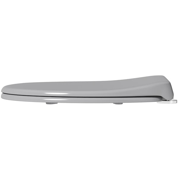 Accents universal light grey toilet seat with soft close and quick release