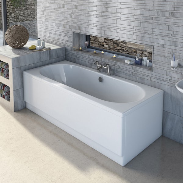 Orchard round edge double ended bath with acrylic front panel