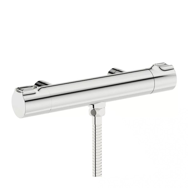 Mode Cool touch thermostatic shower bar valve with bottom outlet