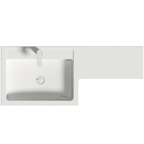 Mode Taw L shape gloss white left handed handleless combination unit with tap