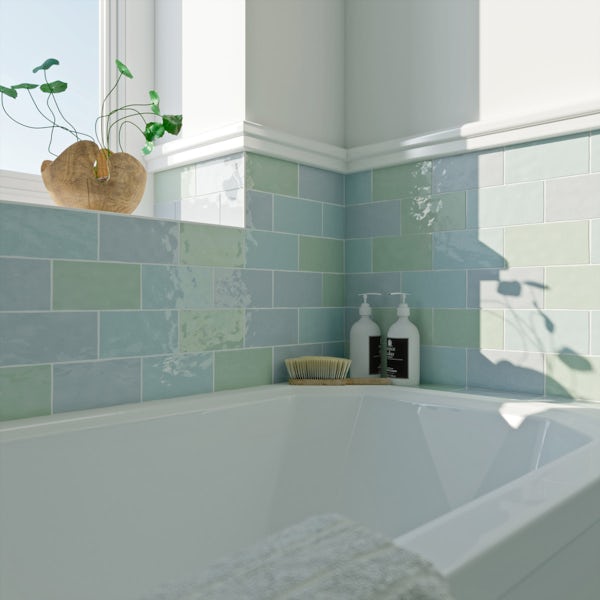 Laura Ashley Artisan eau de nil green wall tile 75mm x 150mm