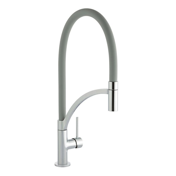 Schon WRAS Lomond pull out spray tap with grey hose