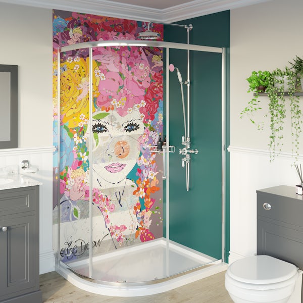 Louise Dear The Serenade Turquoise shower wall panel pack