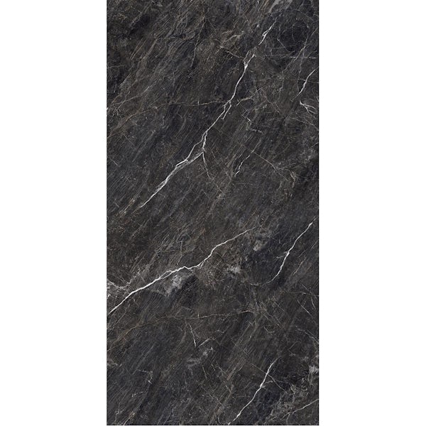 Calcolo Areluis black polished glazed porcelain wall and floor tile 600 x 1200mm