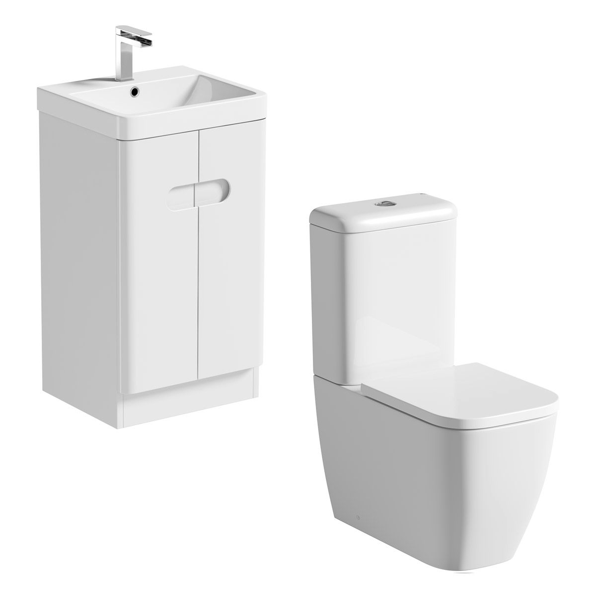 Mode Ellis white cloakroom suite with close coupled toilet