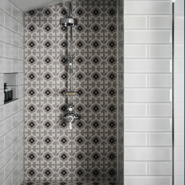 V&A Brompton godwin grey matt wall and floor tile 200mm x 200mm