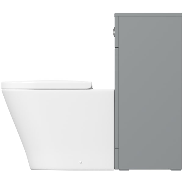 Orchard Elsdon stone grey back to wall unit with contemporary toilet & soft close seat