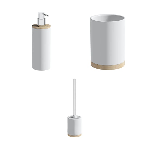Accents Whitehaven white ceramic 3 piece bathroom set