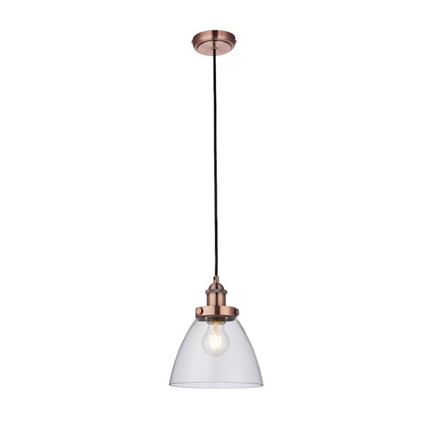 Schön Hansen aged copper pendant kitchen light