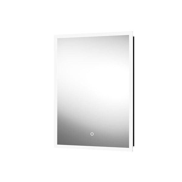 Mode Venturi black LED recessed mirror cabinet 700x500 with demister, USB charging & shaver socket