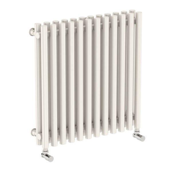Tune soft white double horizontal radiator 600 x 590