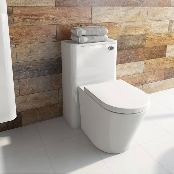 Mode Ellis white back to wall toilet unit with  contemporary toilet and seat