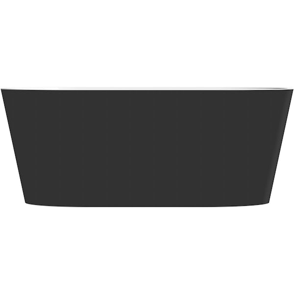 Mode Tate double ended freestanding bath black 1500 x 750