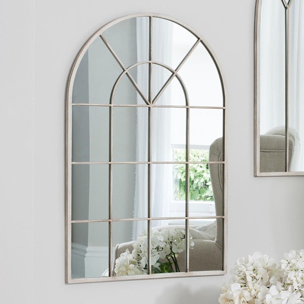 Accents Kelford arched cream window mirror 900 x 600mm