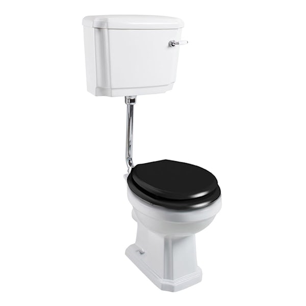 The Bath Co. Cromford low level toilet inc black soft close seat
