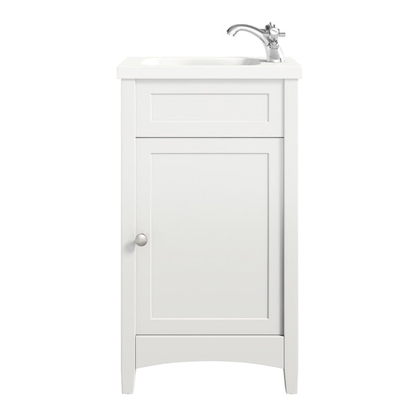 The Bath Co. Camberley white cloakroom vanity with resin basin