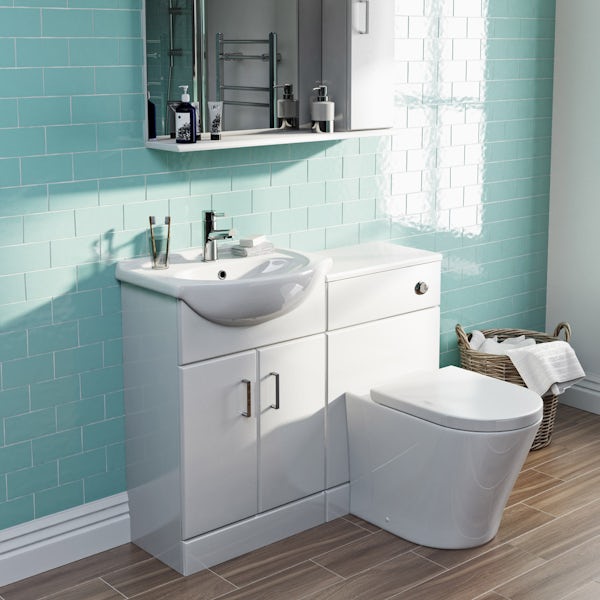 Orchard Eden white 1060mm combination with contemporary toilet and seat