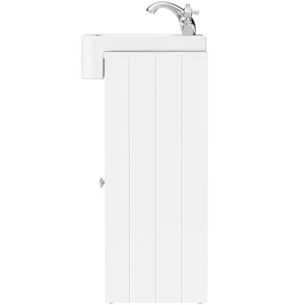 Orchard Dulwich matt white floorstanding vanity unit with semi recessed basin 600mm with tap