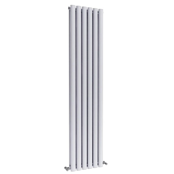 The Heating Co. Athena white double vertical oval radiator