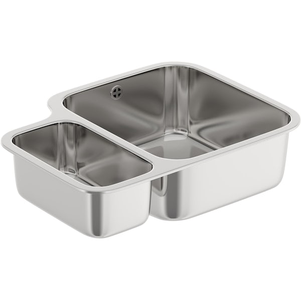 Tuscan Florence stainless steel 1.5 bowl left handed undermount kitchen sink