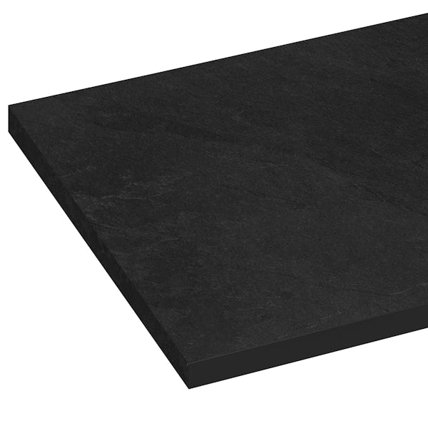 Reeves Nouvel grey slate compact laminate worktop 365 x 1500mm at