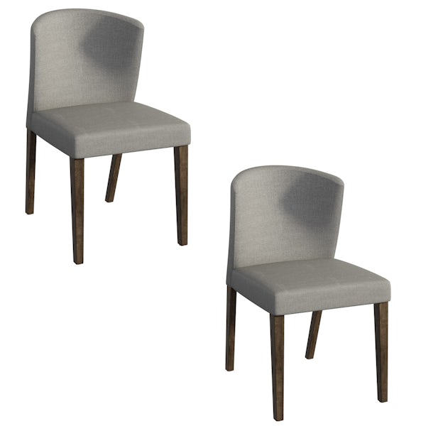 Hudson Walnut and Dark Grey Pair of Dining Chairs