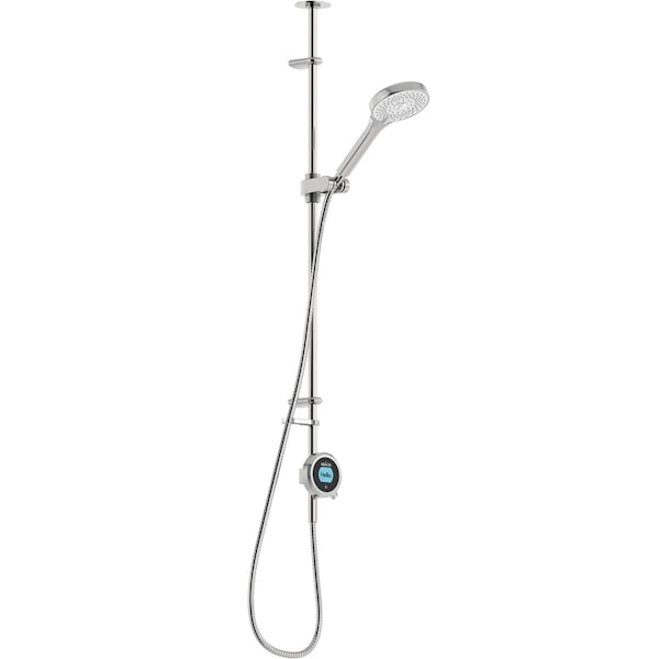 Aqualisa Optic Q Smart exposed shower with adjustable handset and bath overflow filler
