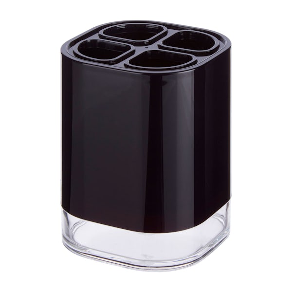 Accents Black acrylic toothbrush holder