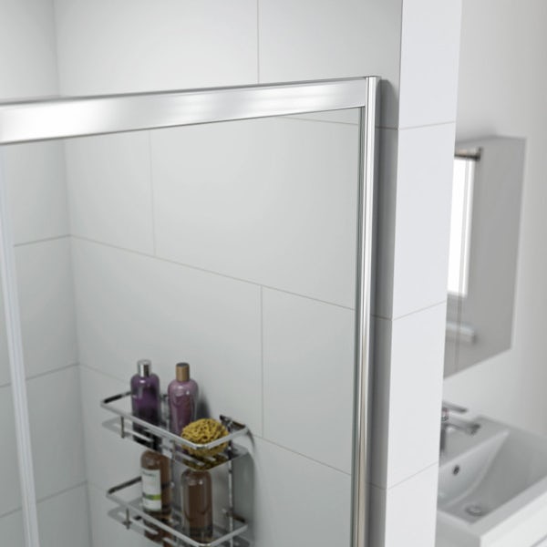 Clarity 6mm One Door Offset Quadrant 900 x 760 with Shower Tray LH