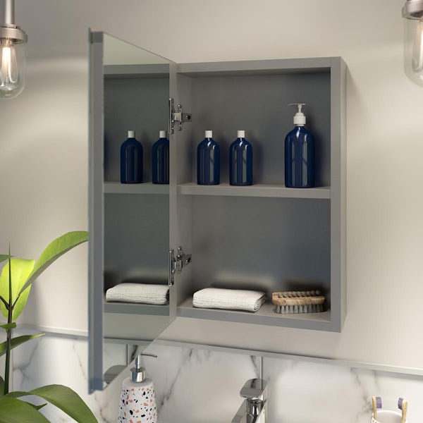 Accents aluminium mirror cabinet 500 x 340mm