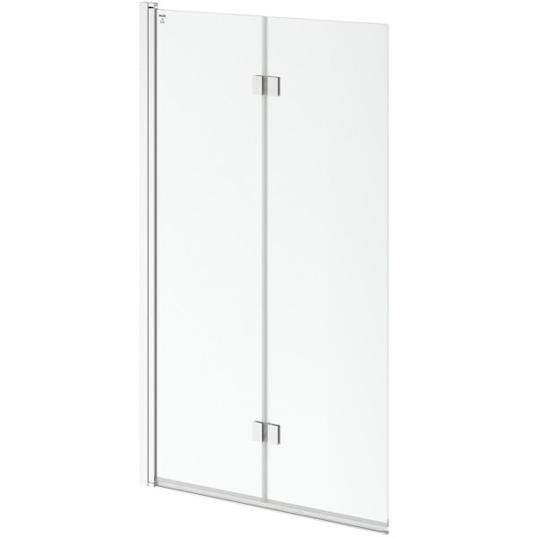 8mm square top left handed double panel folding bath screen
