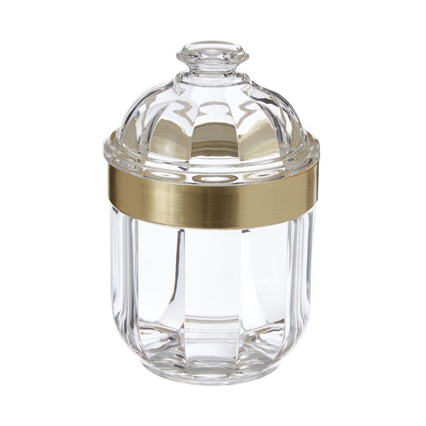 Light gold small acrylic storage jar