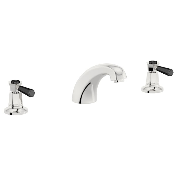 The Bath Co. Beaumont lever 3 hole basin mixer and bath pillar tap pack