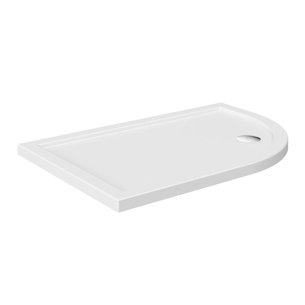Offset Quadrant Right Handed Stone Shower Tray