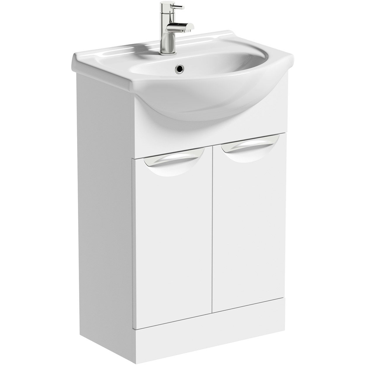 Orchard Elsdon white floorstanding vanity unit and ceramic basin 550mm with tap