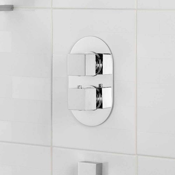 Mode Ellis oval twin thermostatic shower valve